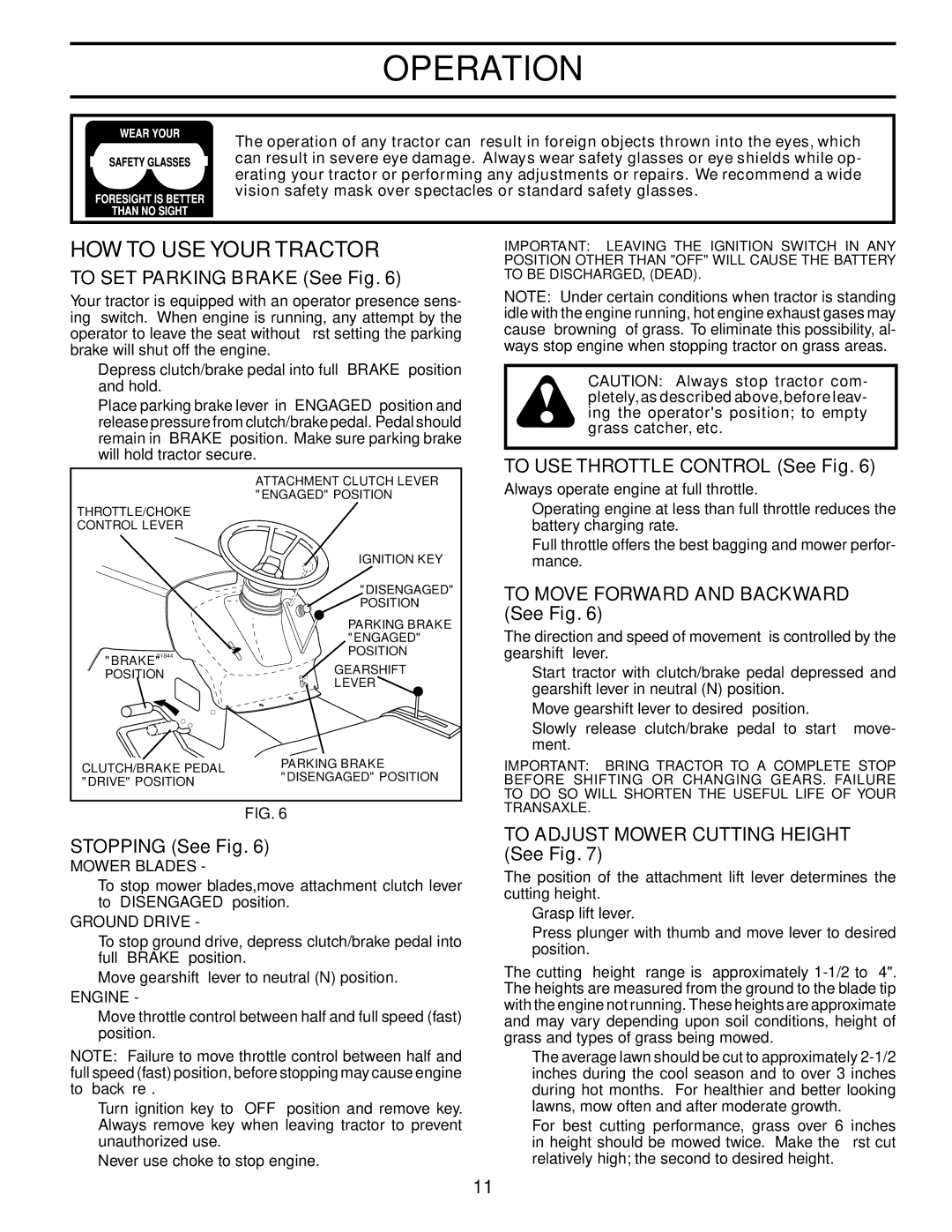 Husqvarna LT1536 owner manual HOW to USE Your Tractor 