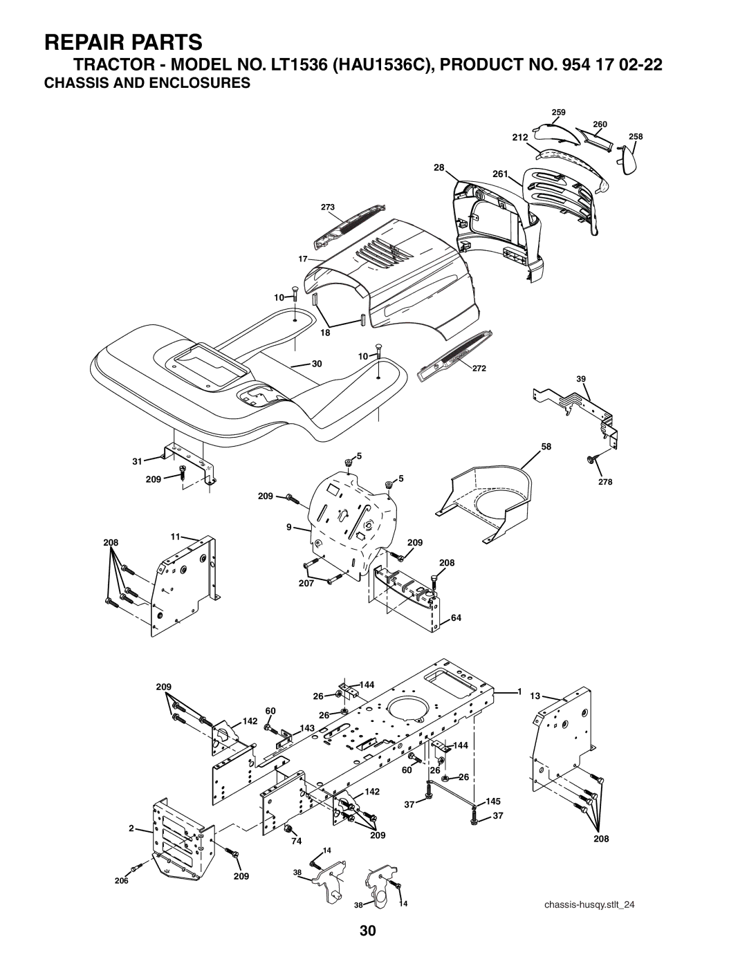 Husqvarna LT1536 owner manual Chassis and Enclosures 