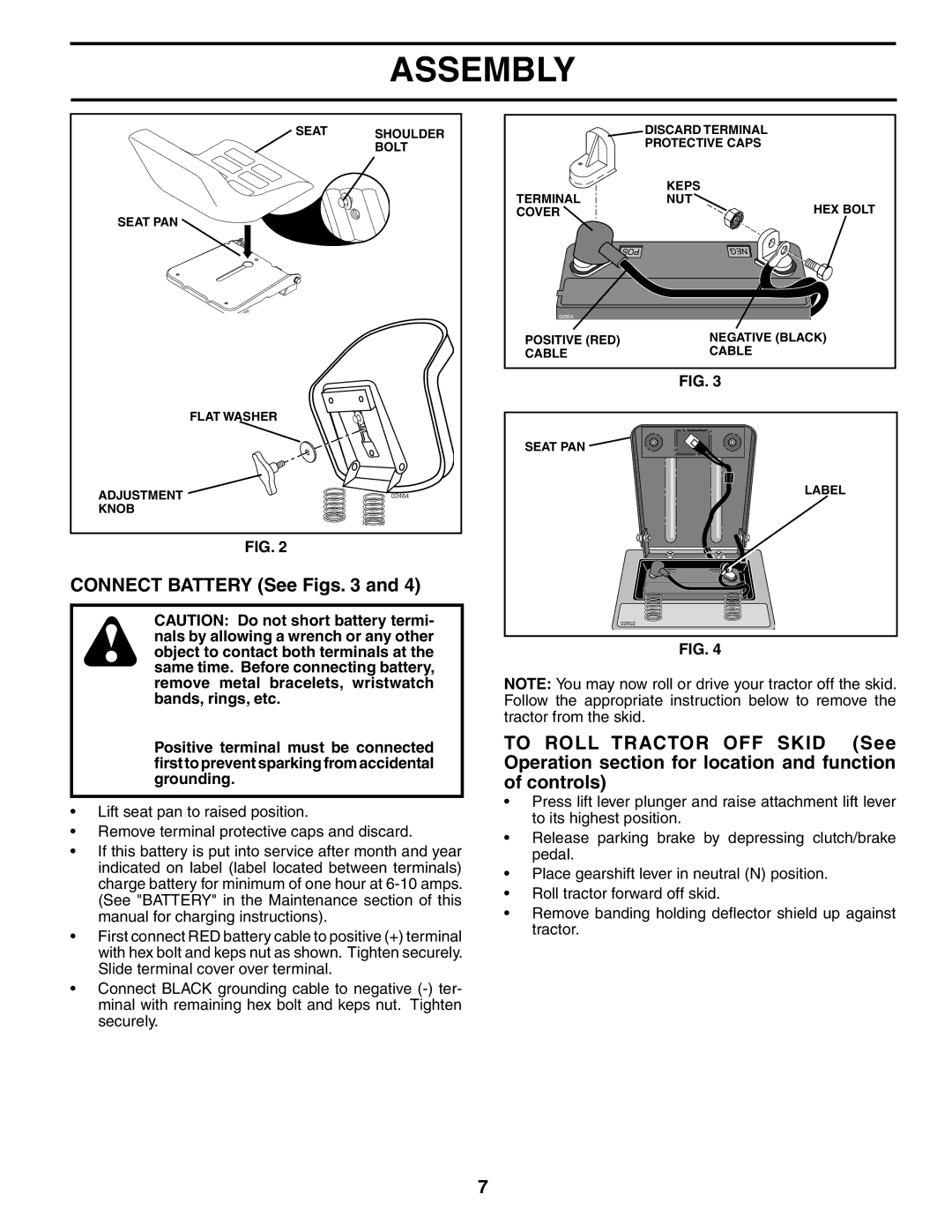 Husqvarna LT1536 owner manual Connect Battery See Figs 