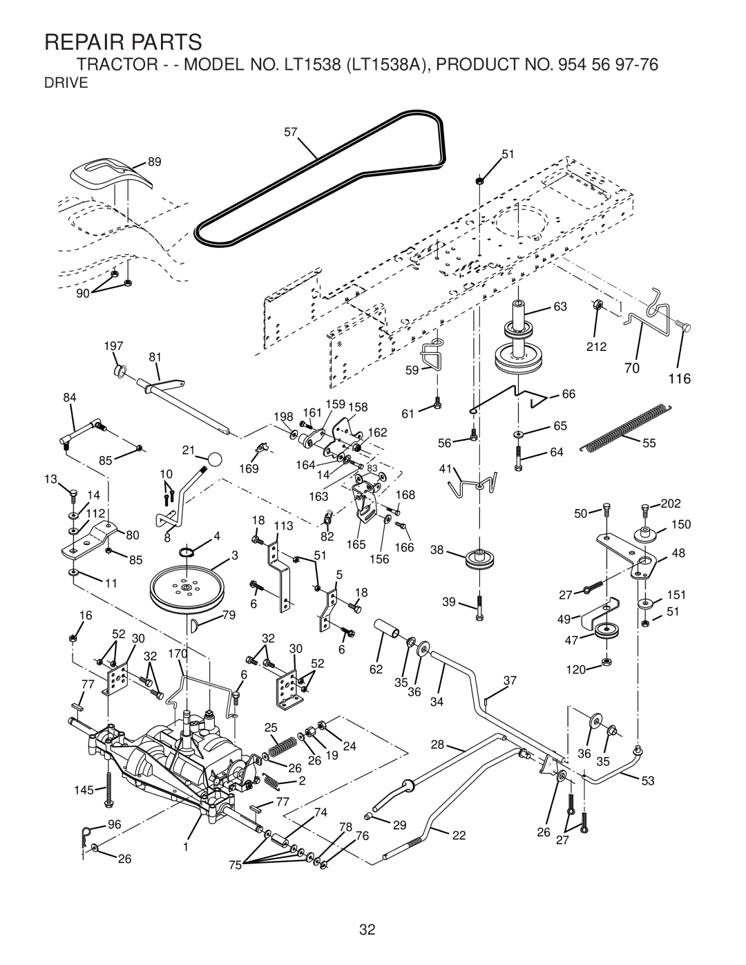 Husqvarna LT1538 owner manual Drive 