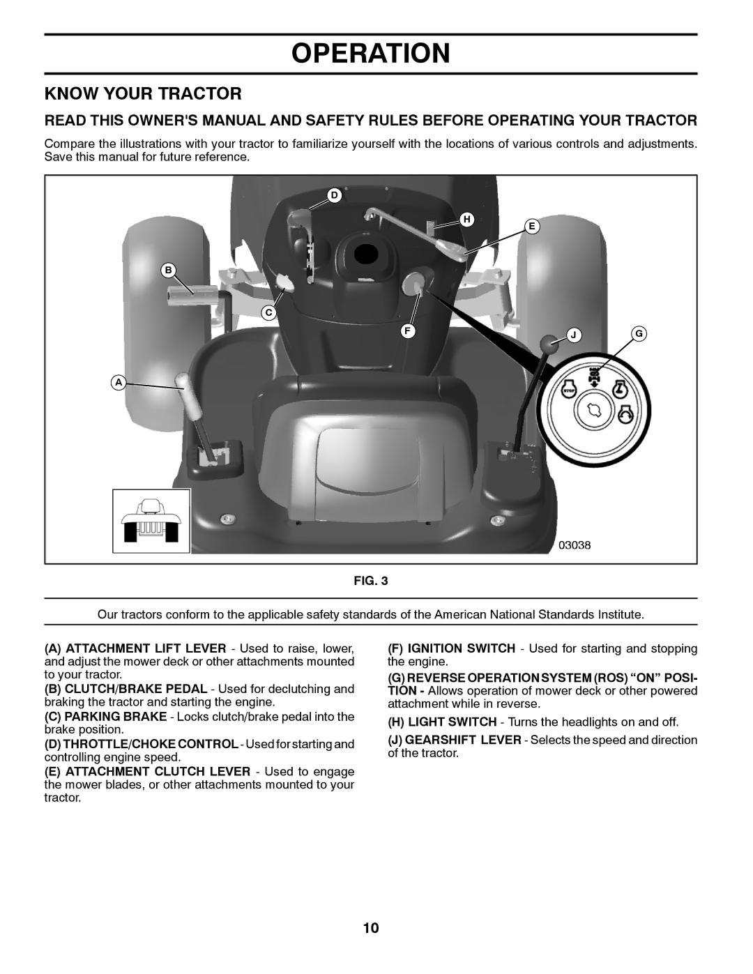 Husqvarna LT1597 manual Know Your Tractor 