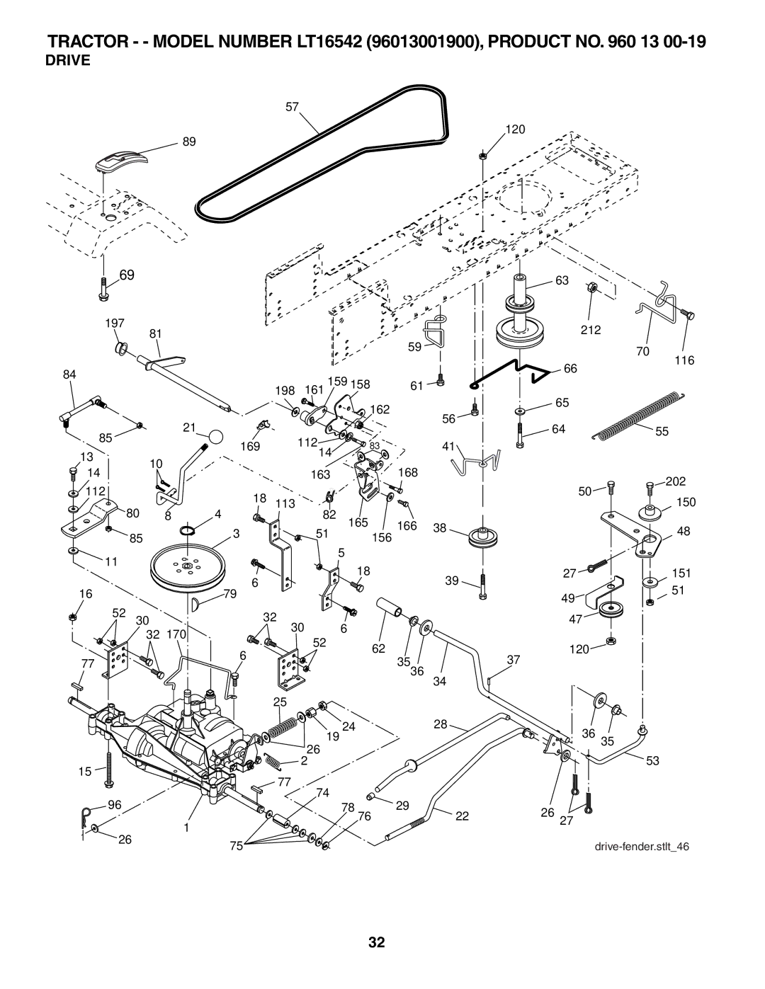 Husqvarna LT16542 owner manual Drive 