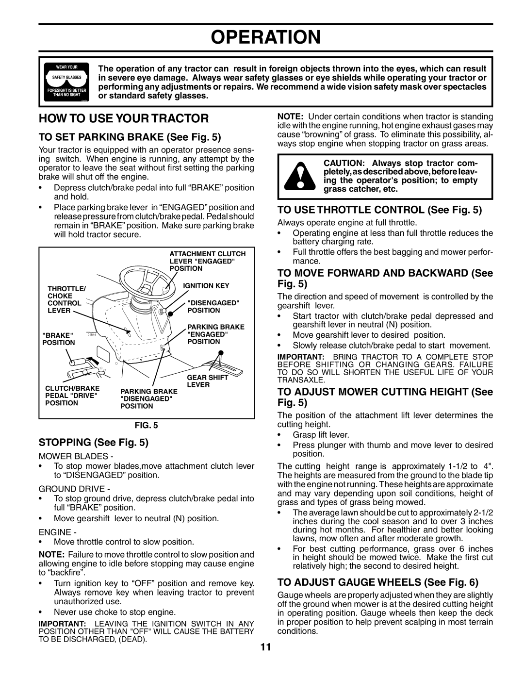 Husqvarna LT18542 owner manual HOW to USE Your Tractor 