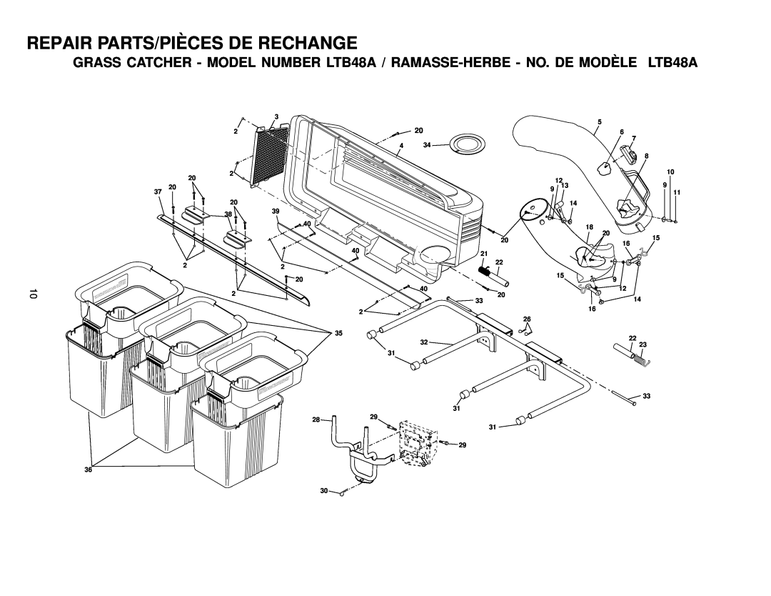 Husqvarna LTB48A owner manual Repair Parts/Pièces De Rechange, 2829, RAWoD 