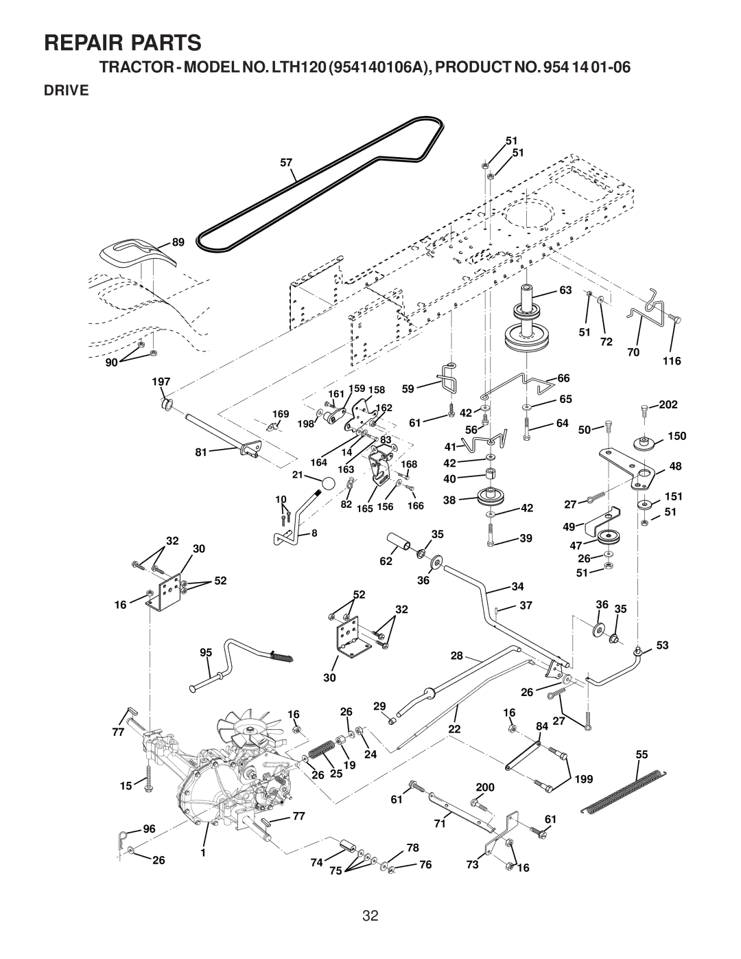 Husqvarna LTH120 owner manual Drive 