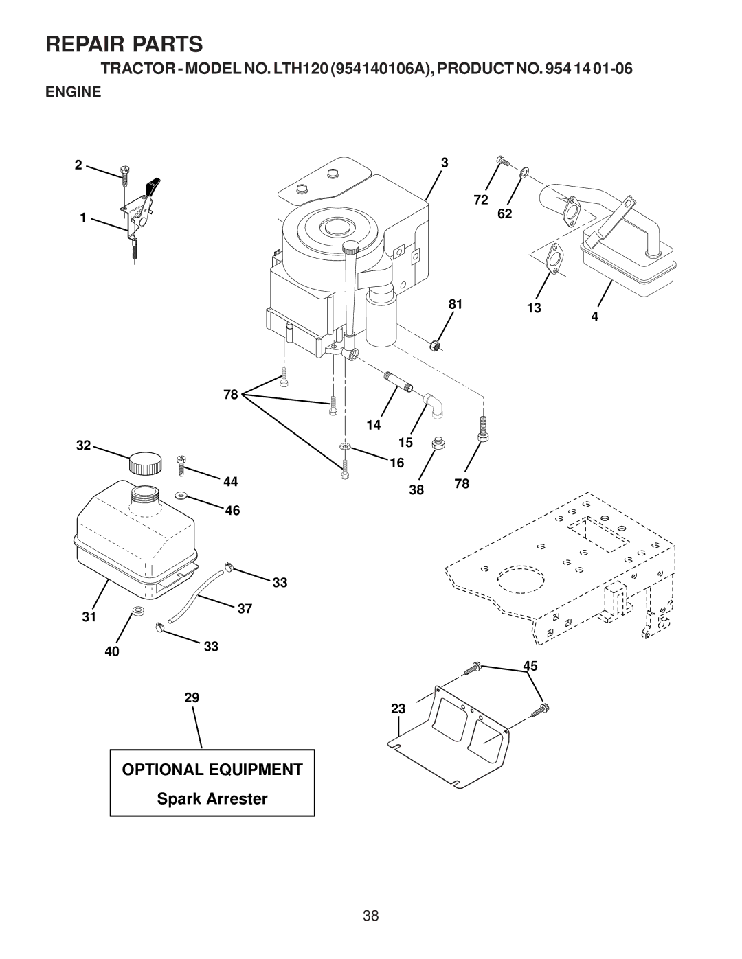 Husqvarna LTH120 owner manual Engine 