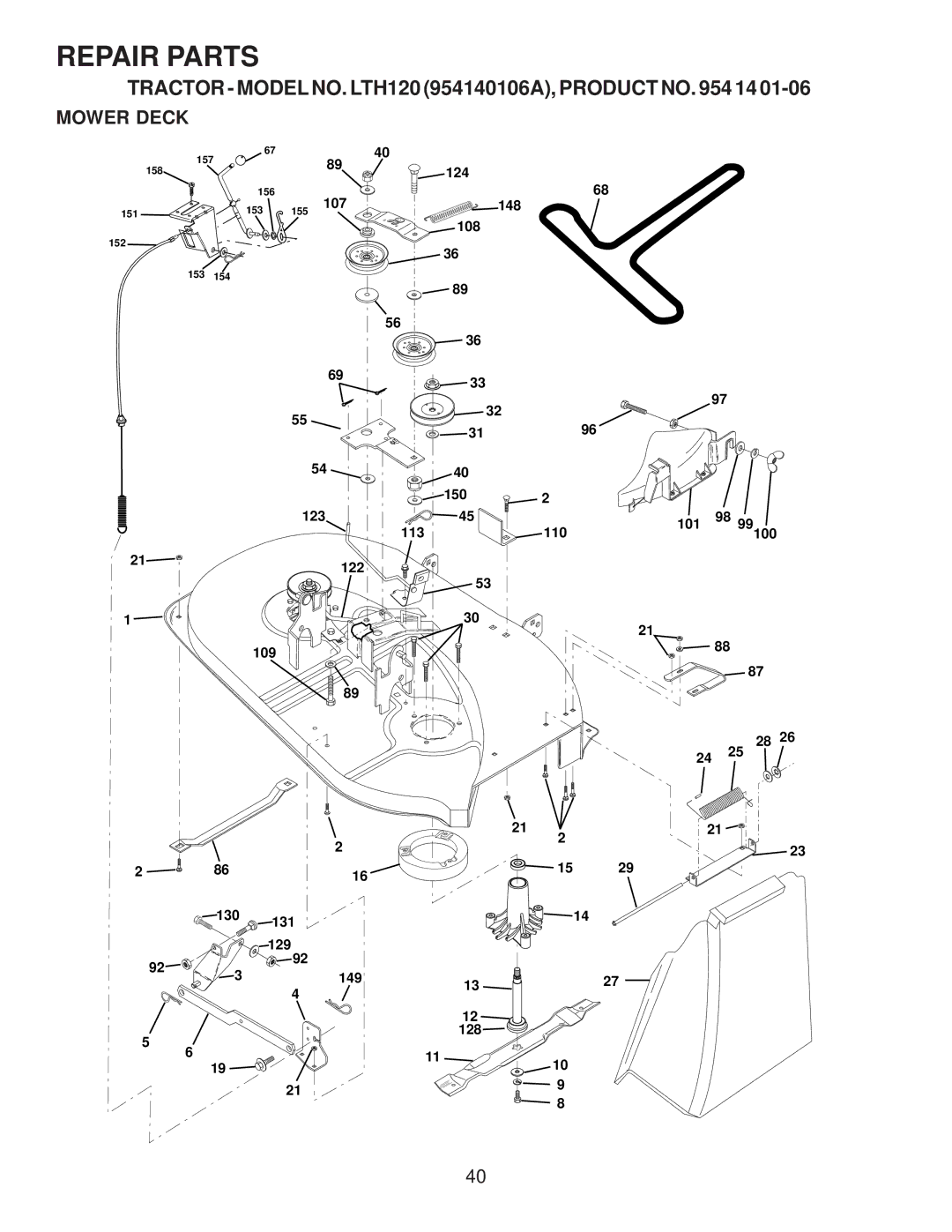 Husqvarna LTH120 owner manual Mower Deck 