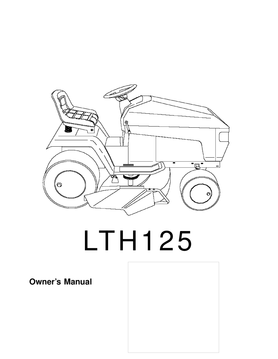 Husqvarna LTH125 owner manual 