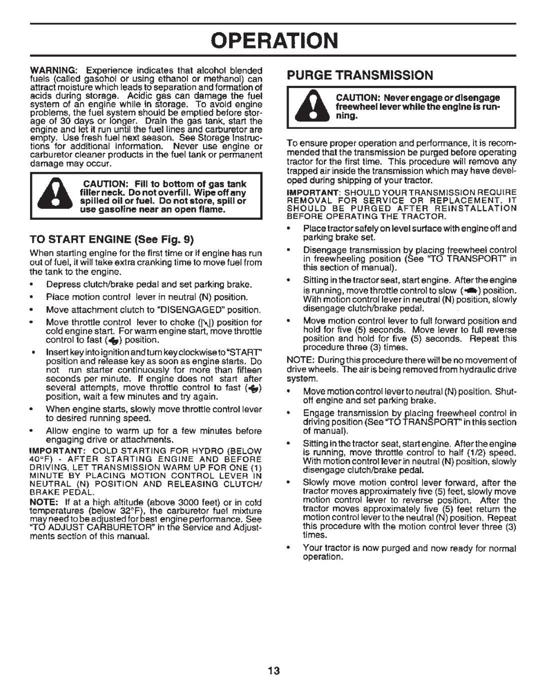 Husqvarna LTH125 owner manual 