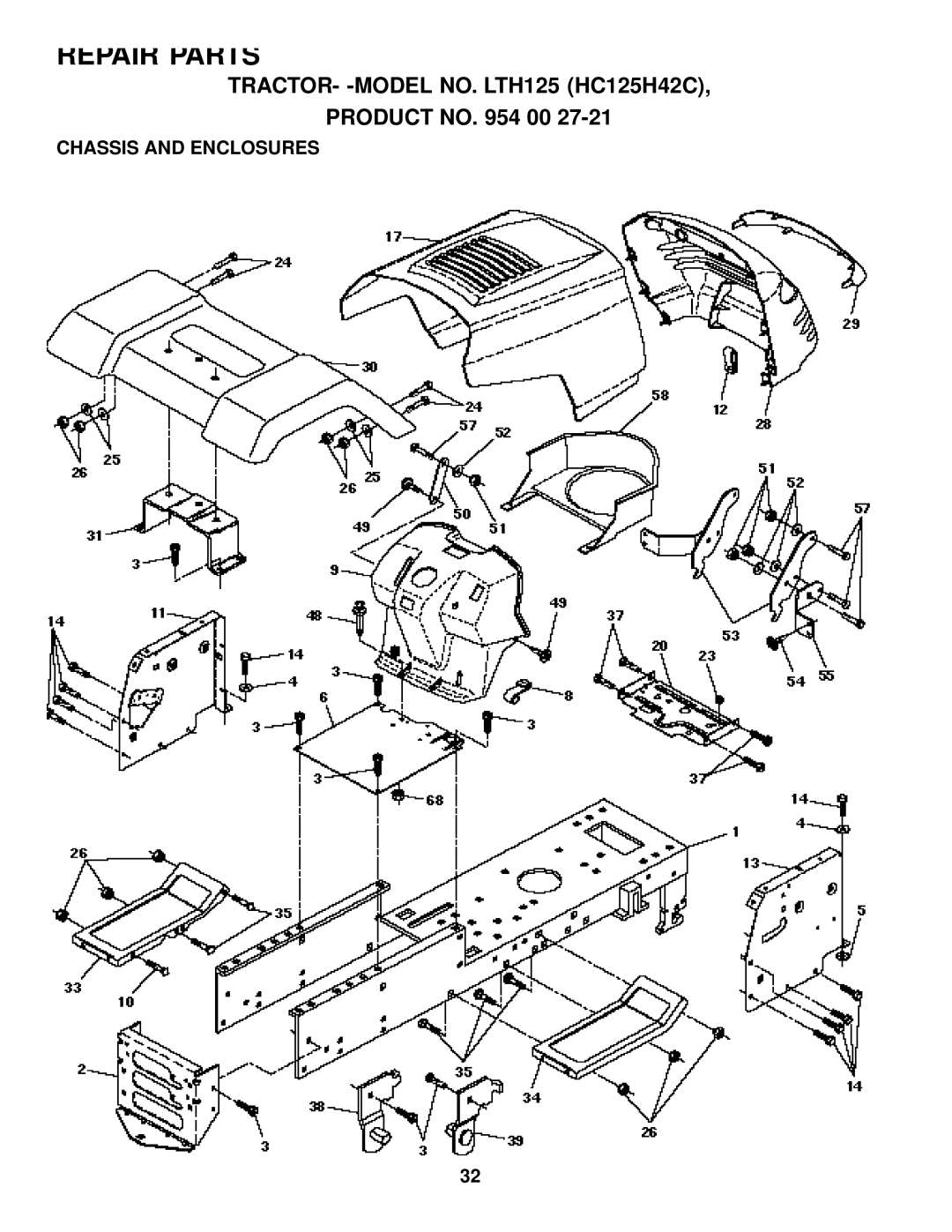 Husqvarna LTH125 owner manual Chassis and Enclosures 