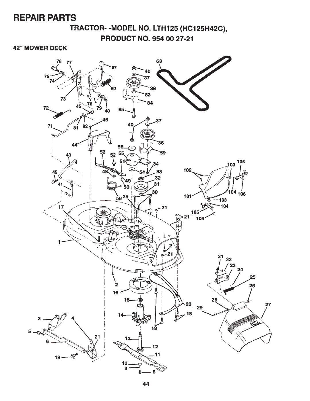 Husqvarna LTH125 owner manual 