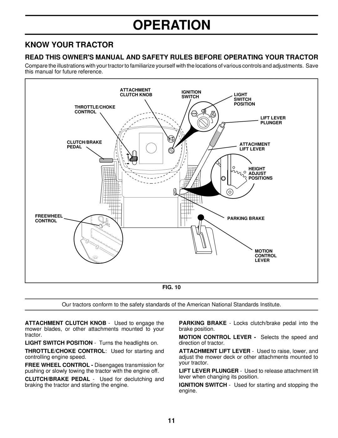 Husqvarna LTH130 owner manual Know Your Tractor 