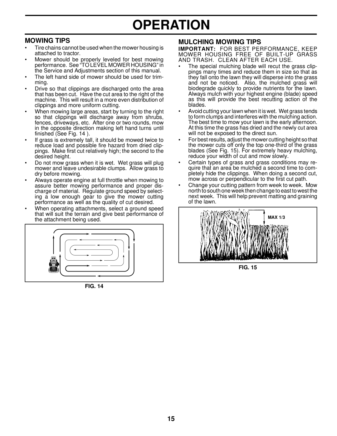 Husqvarna LTH130 owner manual Mulching Mowing Tips 