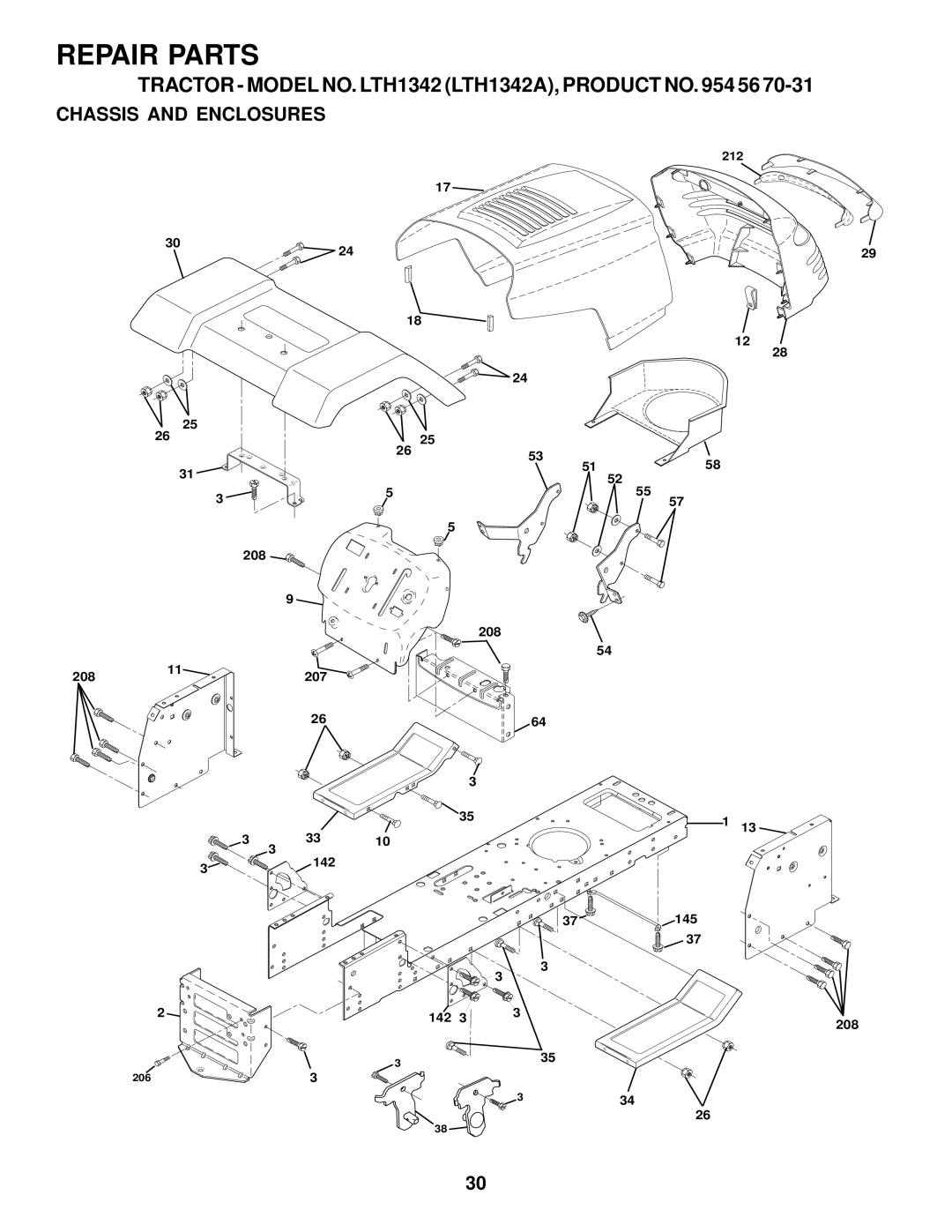 Husqvarna LTH1342A manual Chassis and Enclosures 