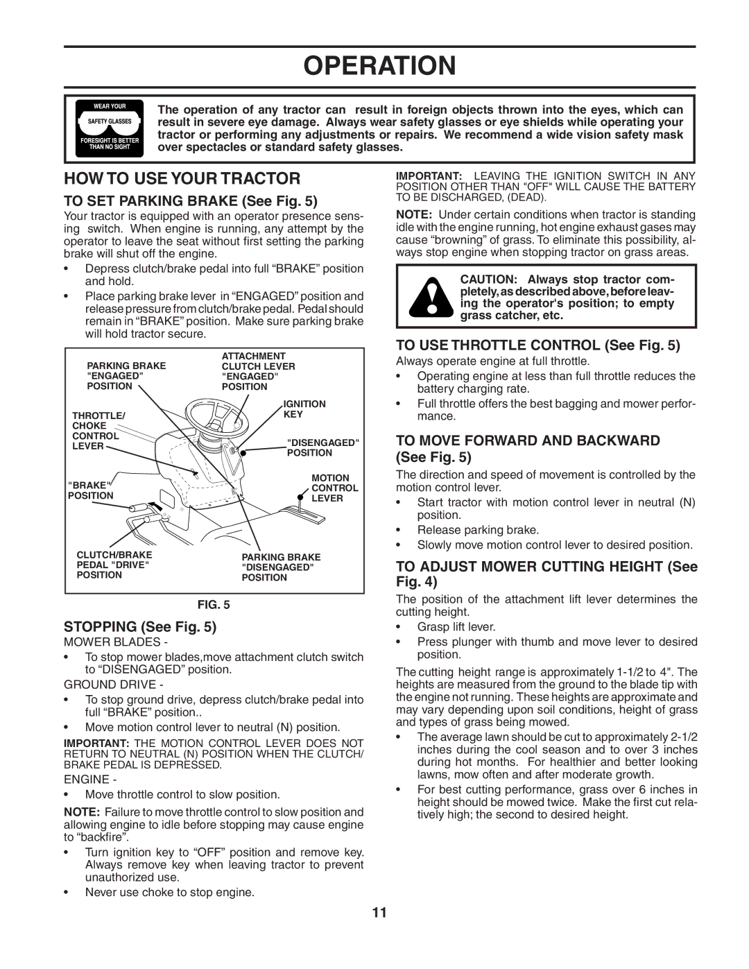 Husqvarna LTH135 owner manual HOW to USE Your Tractor 