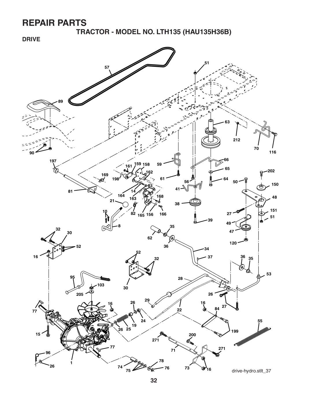 Husqvarna LTH135 owner manual Drive 