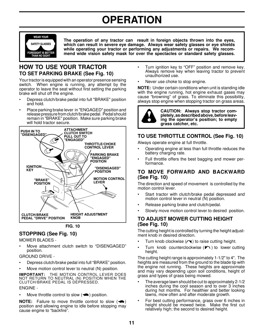 Husqvarna LTH140 owner manual HOW to USE Your Tractor 