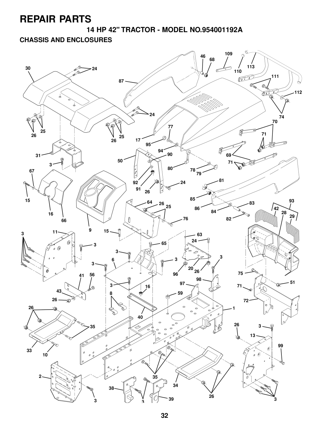 Husqvarna LTH140 owner manual Chassis and Enclosures 