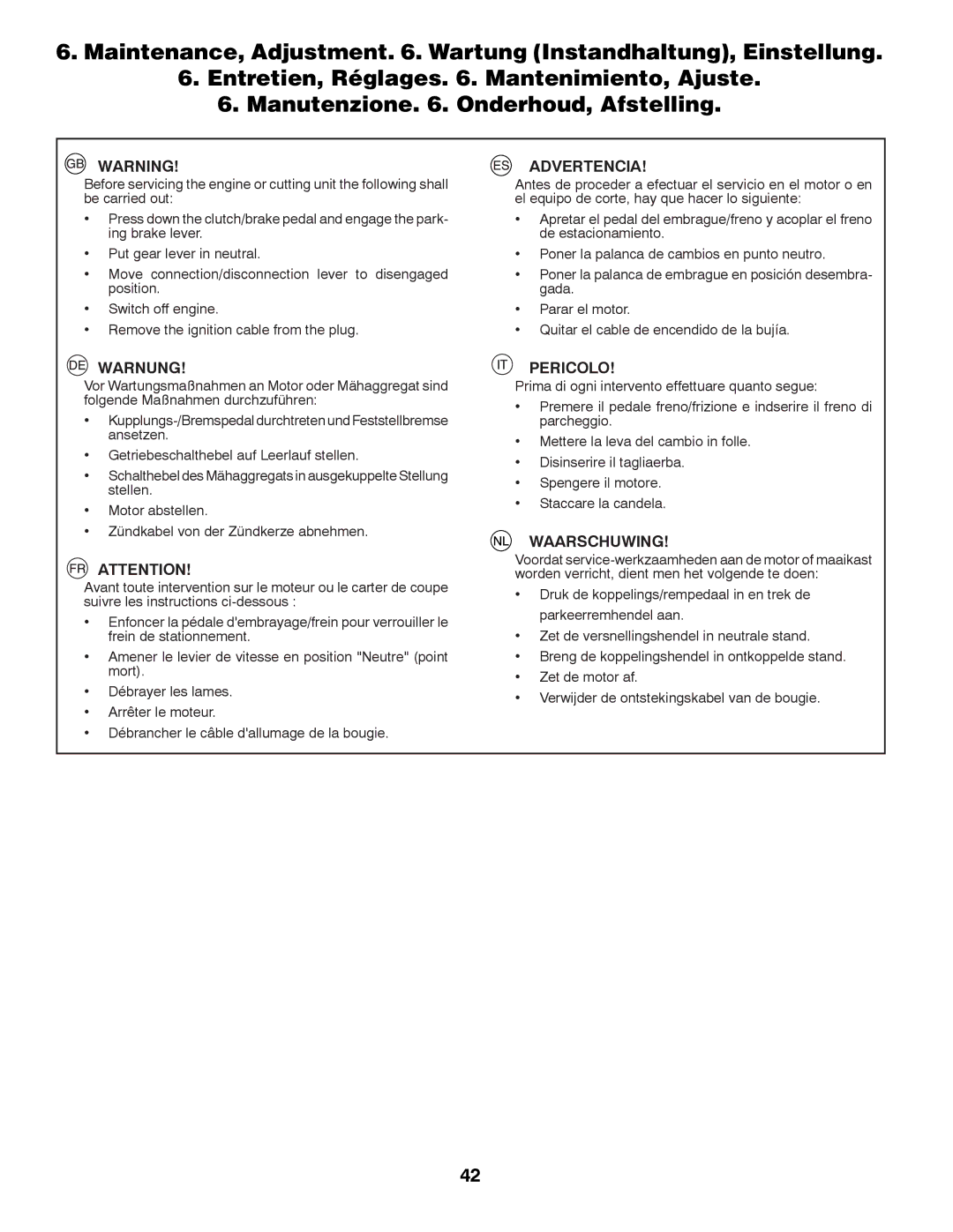 Husqvarna LTH152 instruction manual Advertencia 