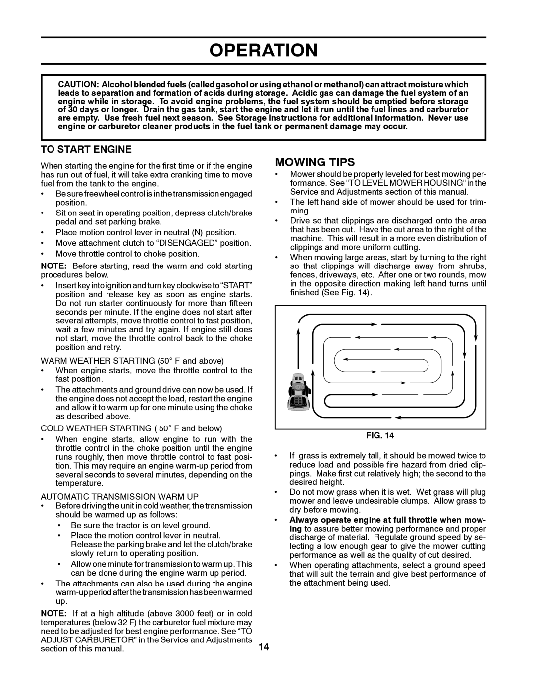 Husqvarna LTH1538 owner manual Mowing Tips, To Start Engine, Automatic Transmission Warm UP 