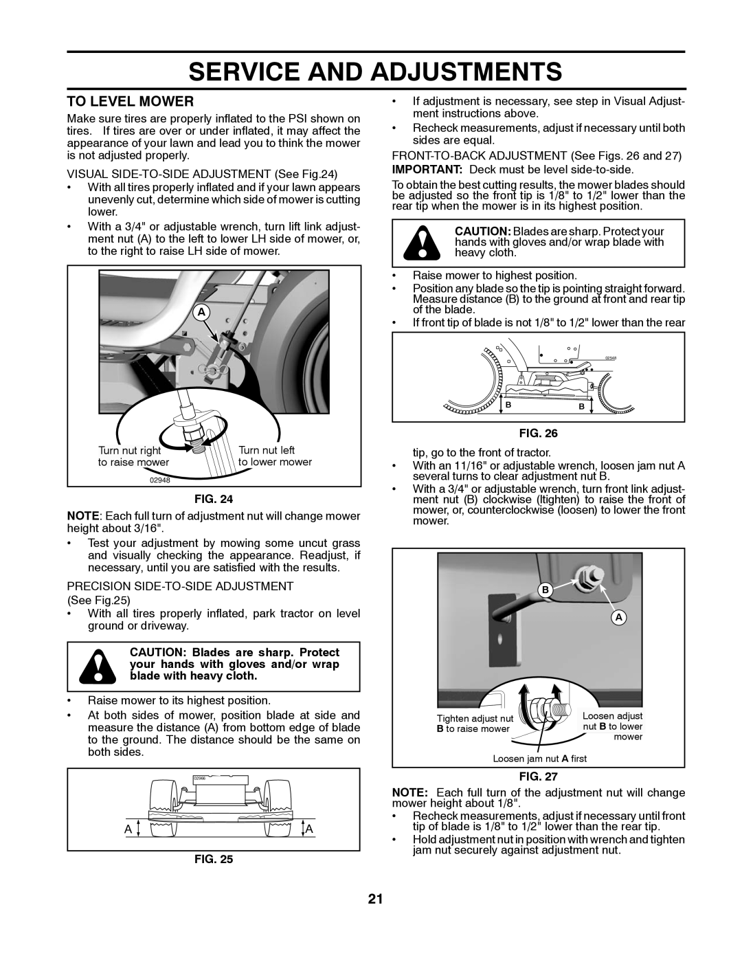 Husqvarna LTH1538 owner manual To Level Mower 