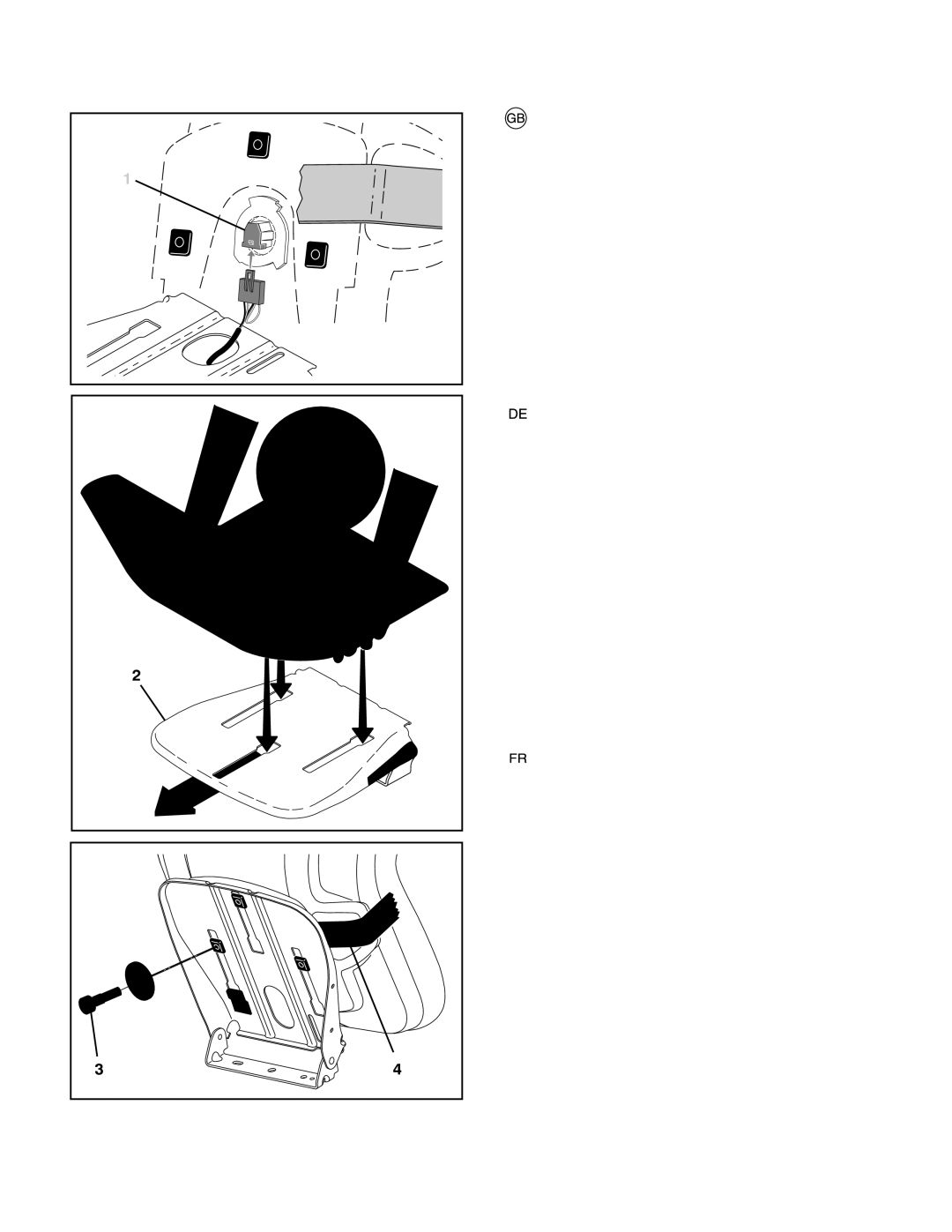 Husqvarna LTH171 Install Seat, Adjust Seat, Sitz Montieren, Einstellen DES Sitzes, Mise EN Place DU Siege 