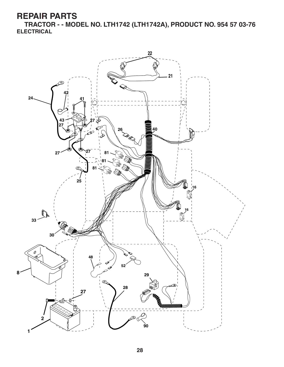 Husqvarna LTH1742 owner manual Electrical 