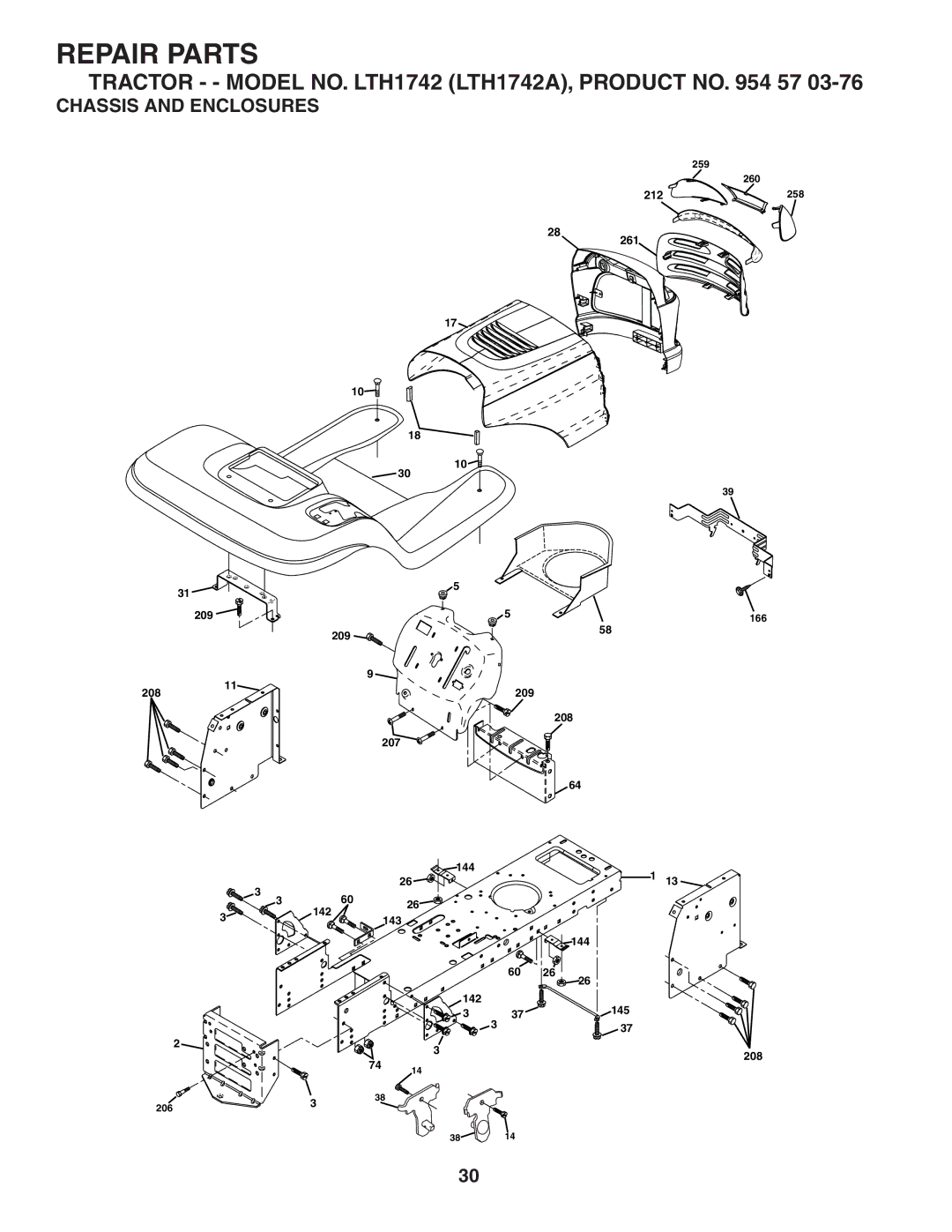 Husqvarna LTH1742 owner manual Chassis and Enclosures 