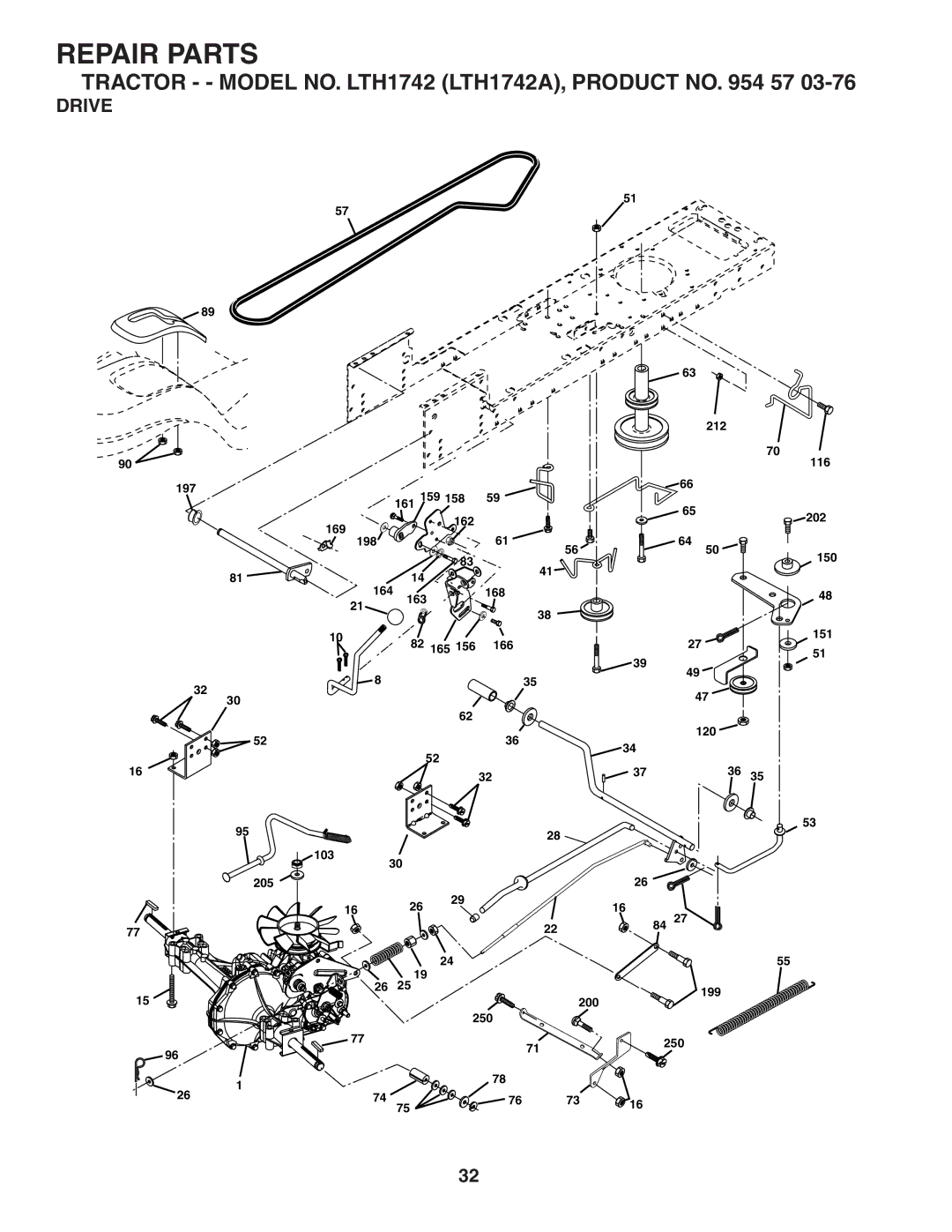 Husqvarna LTH1742 owner manual Drive 