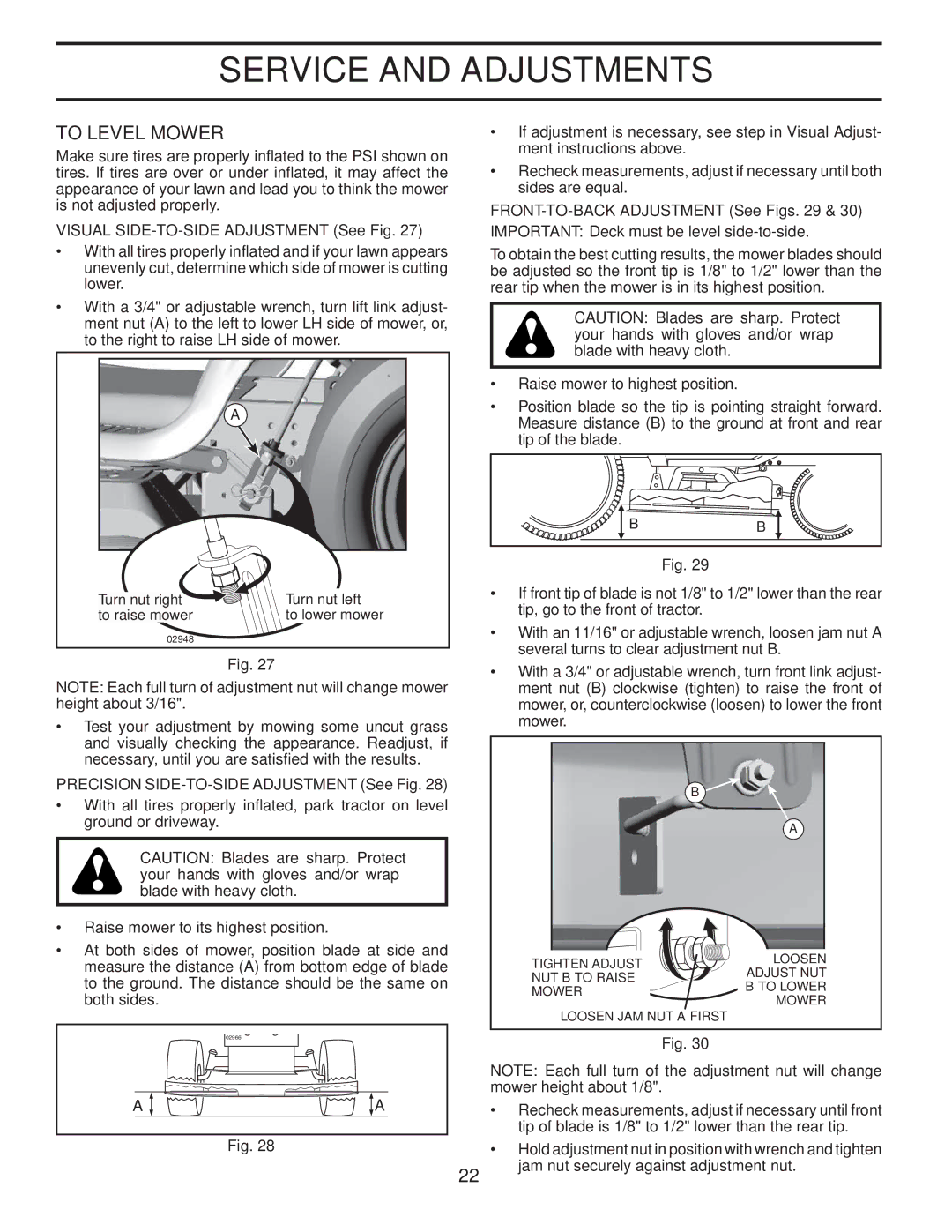 Husqvarna LTH1742T manual To Level Mower 