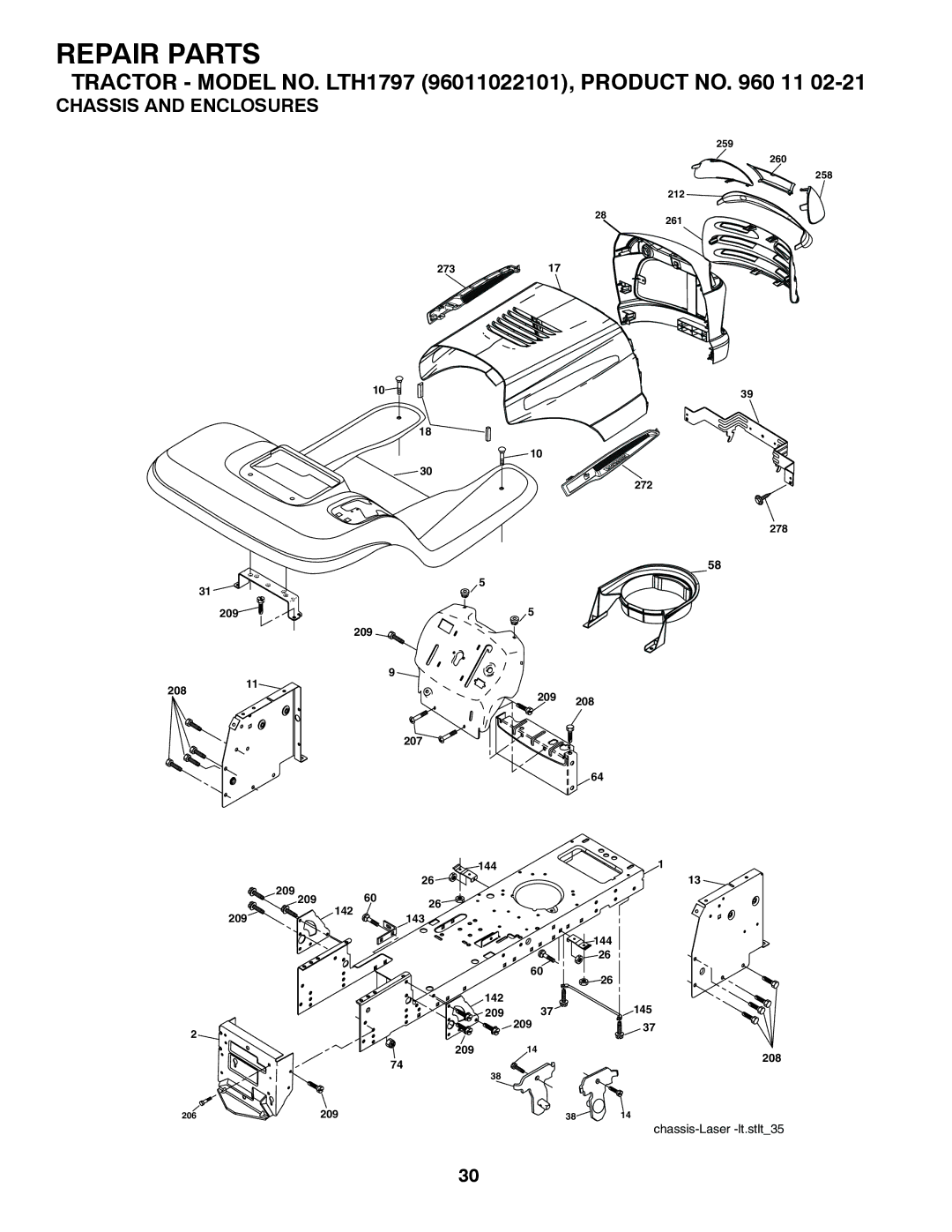 Husqvarna LTH1797 owner manual Chassis and Enclosures 