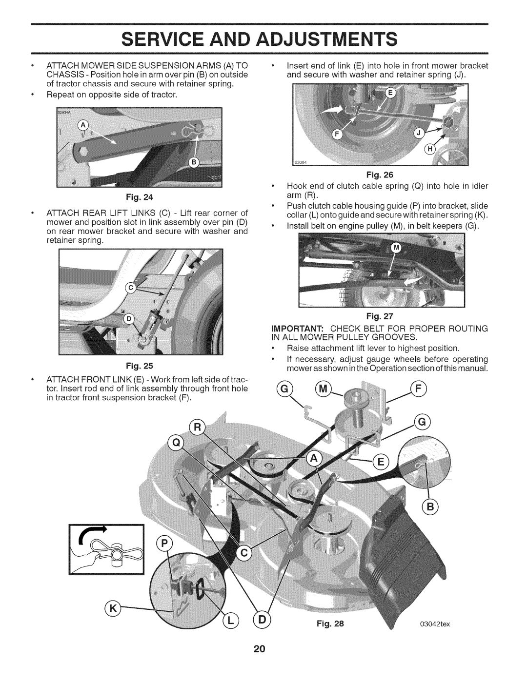 Husqvarna LTH18538 owner manual Service, Adjustments 