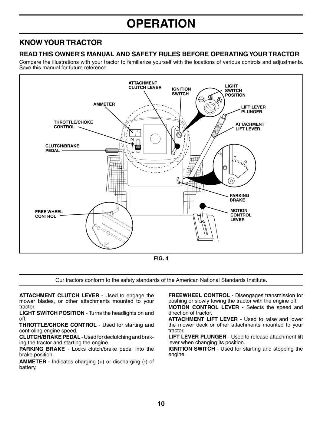 Husqvarna LTH18542 owner manual Know Your Tractor 