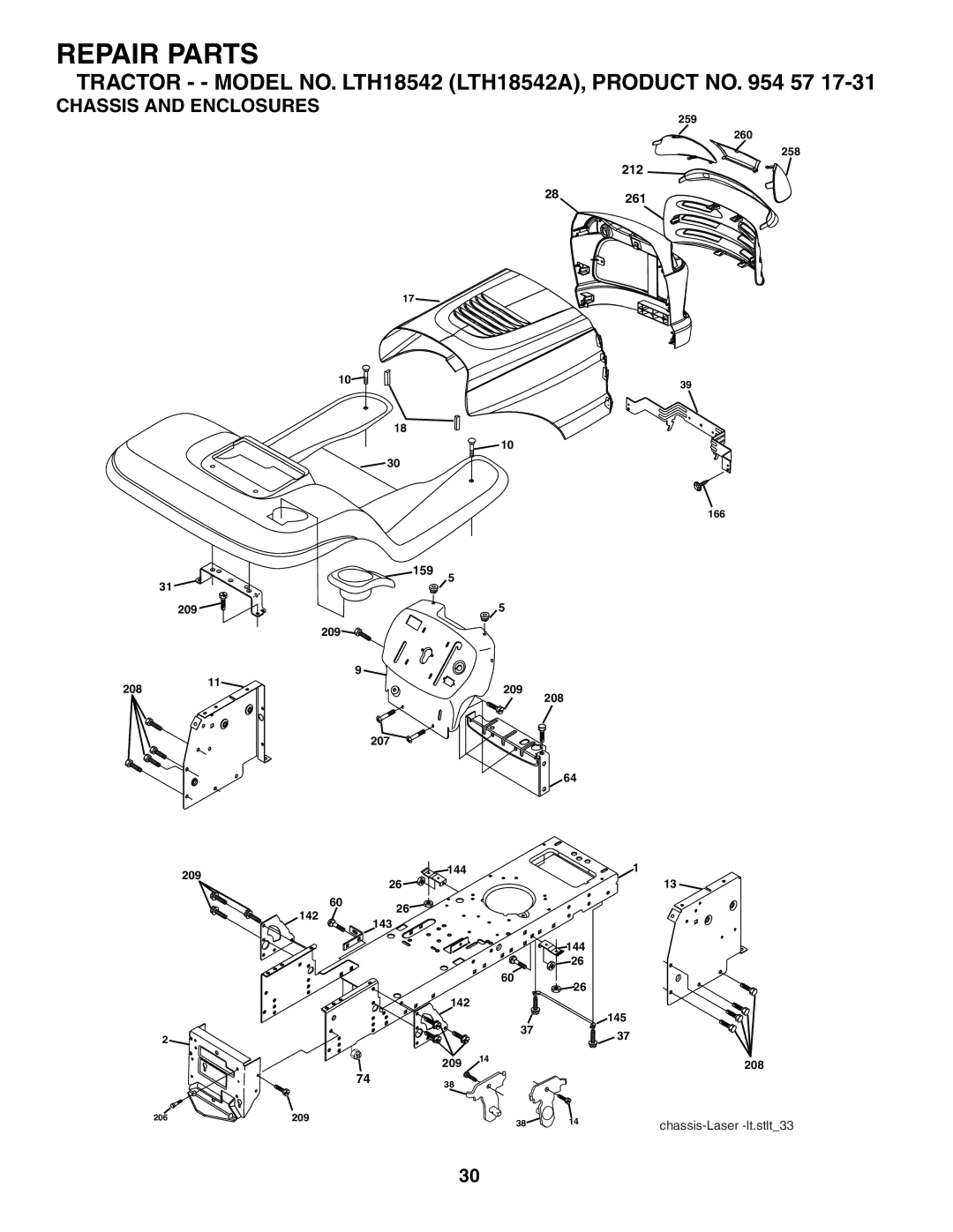 Husqvarna LTH18542 owner manual Chassis and Enclosures 