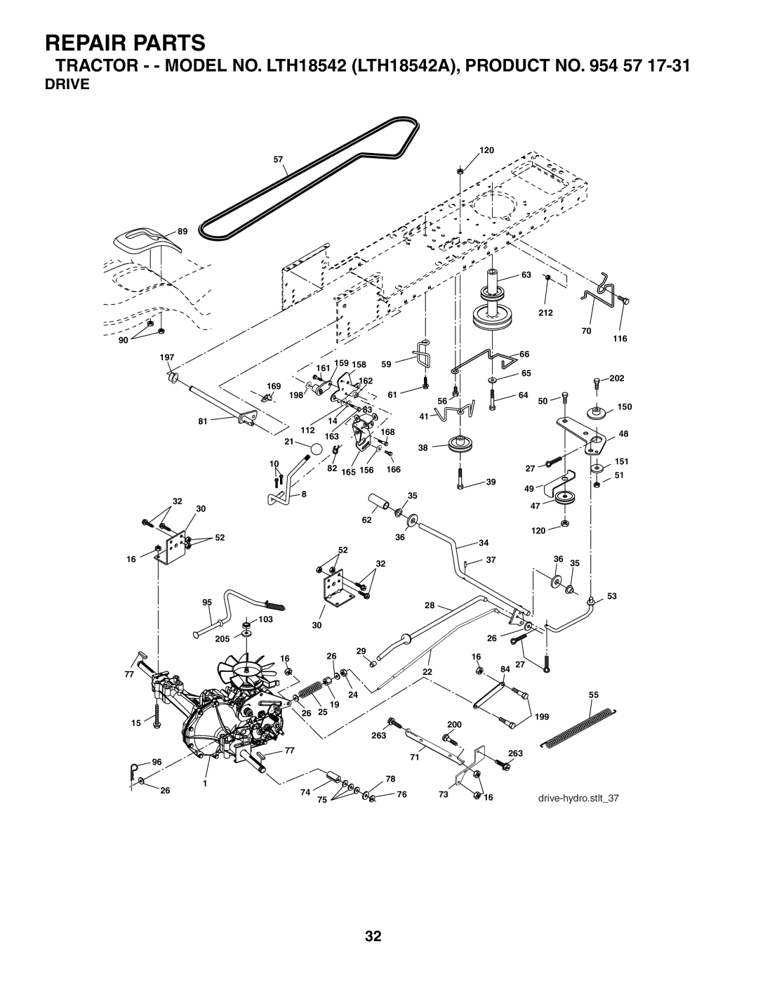 Husqvarna LTH18542 owner manual Drive 