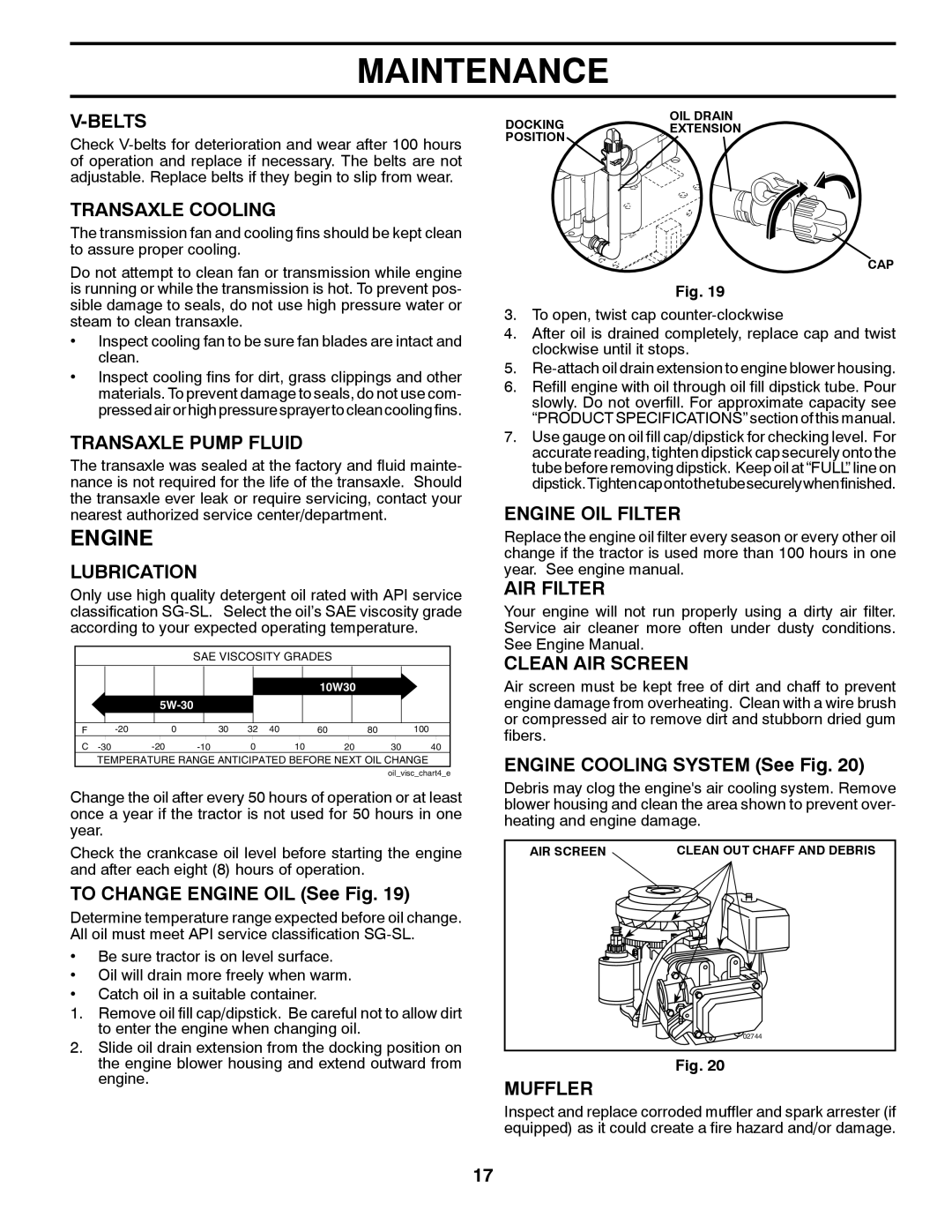 Husqvarna LTH2038 manual Engine 