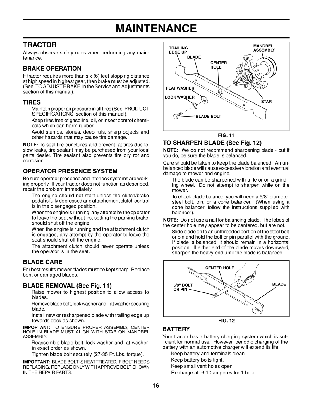 Husqvarna LTH2042 owner manual Tractor 