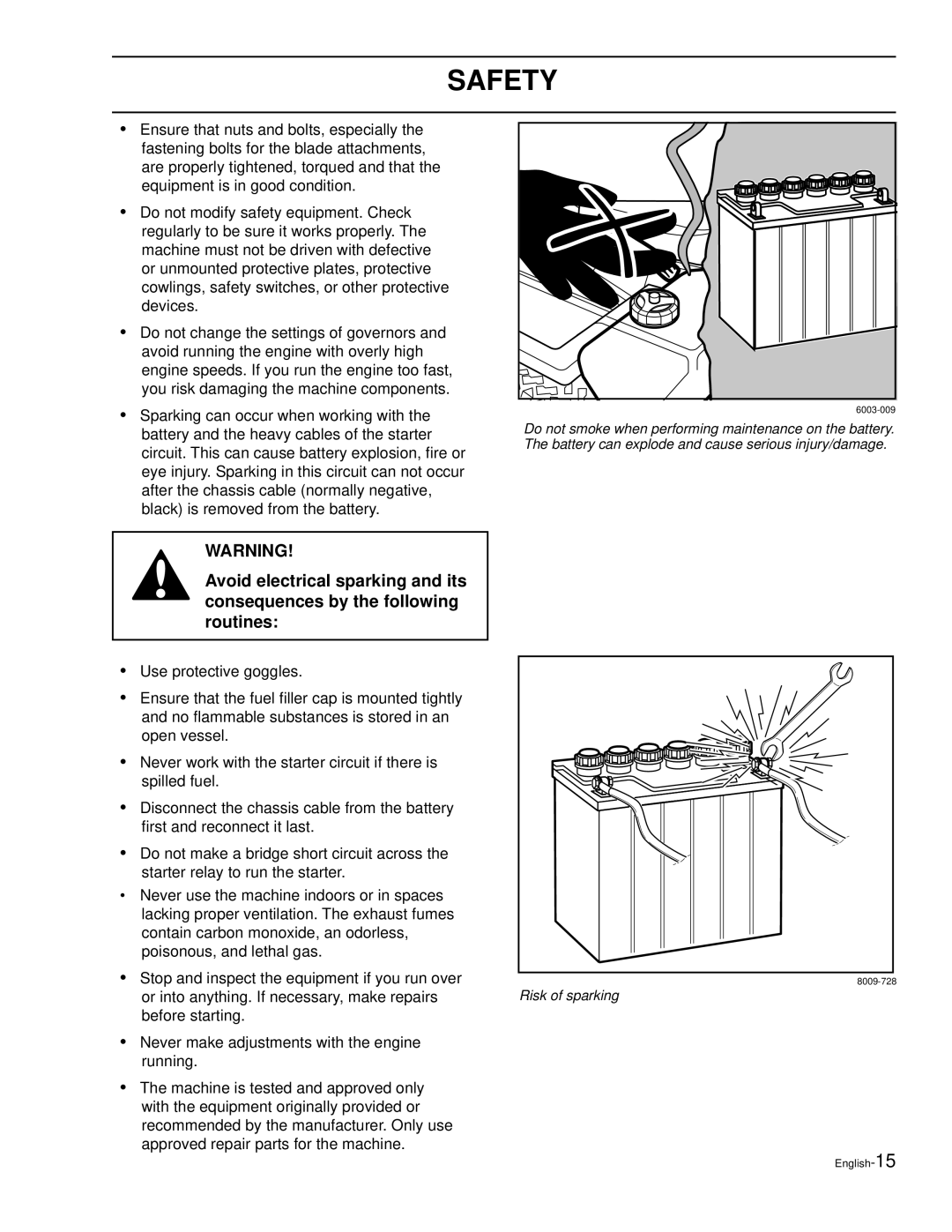 Husqvarna LZ30, LZ30C, LZ7230, LZ6127, LZ6130C, LZ7230C, LZ5227, LZ6130 manual Or into anything. If necessary, make repairs 