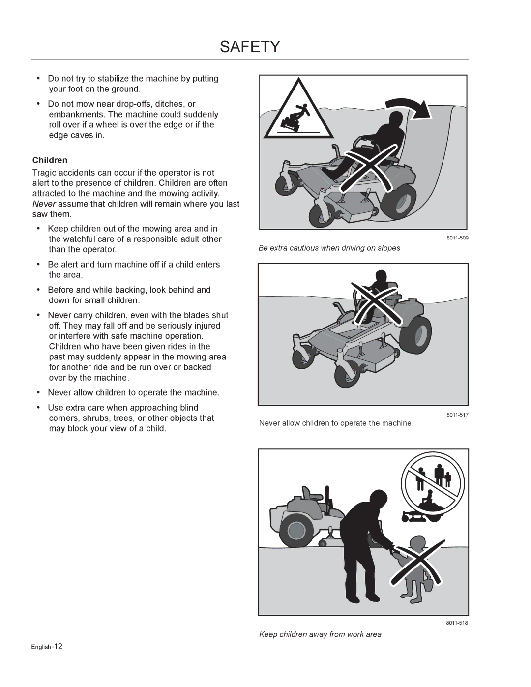 Husqvarna LZF6127, LZF5227 manual Children 