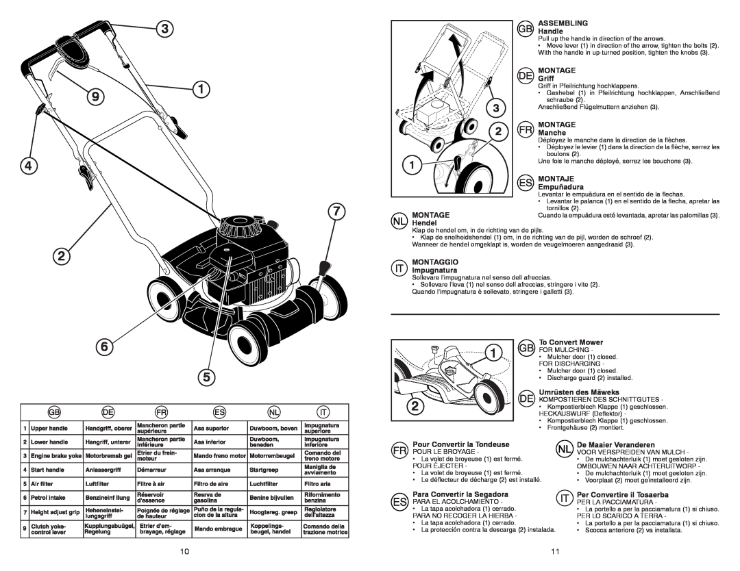 Husqvarna M 145SV instruction manual Pull up the handle in direction of the arrows 