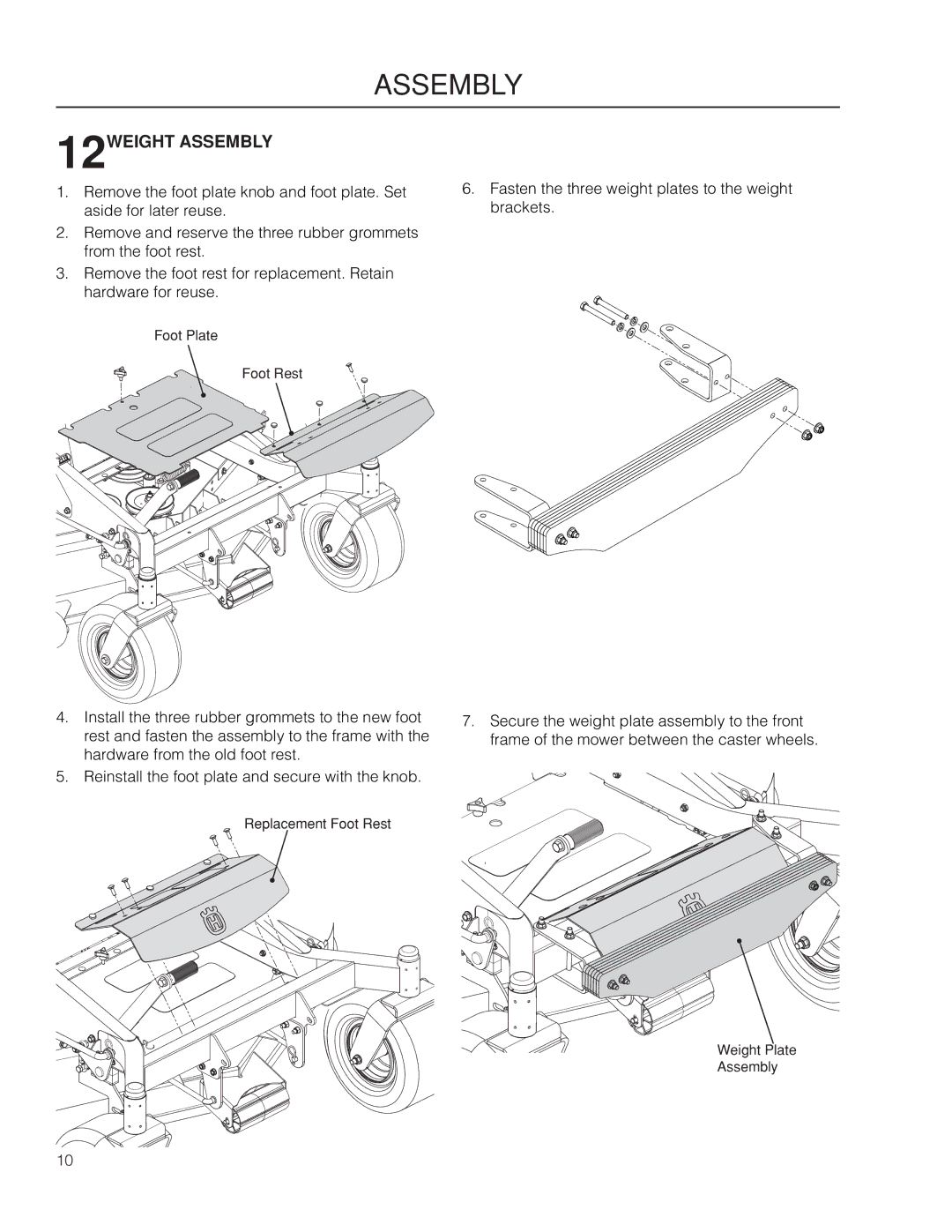 Husqvarna M-ZT 52 /966793002, M-ZT 61 /966793003 manual 12WEIGHT Assembly 