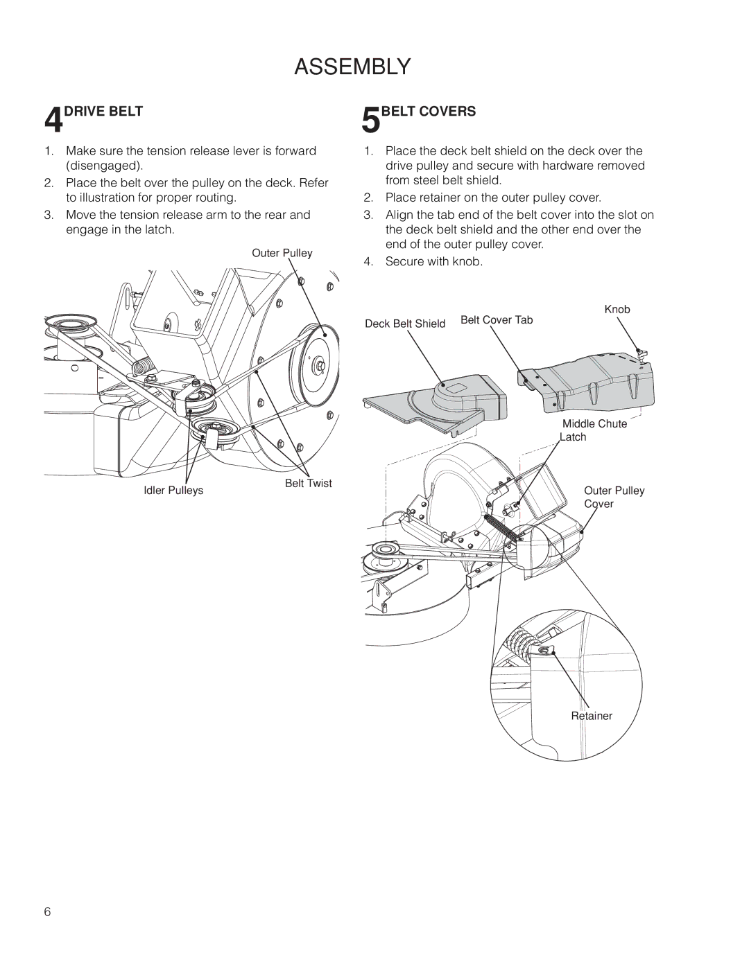 Husqvarna M-ZT 52 /966793002, M-ZT 61 /966793003 manual 4DRIVE Belt, 5BELT Covers 