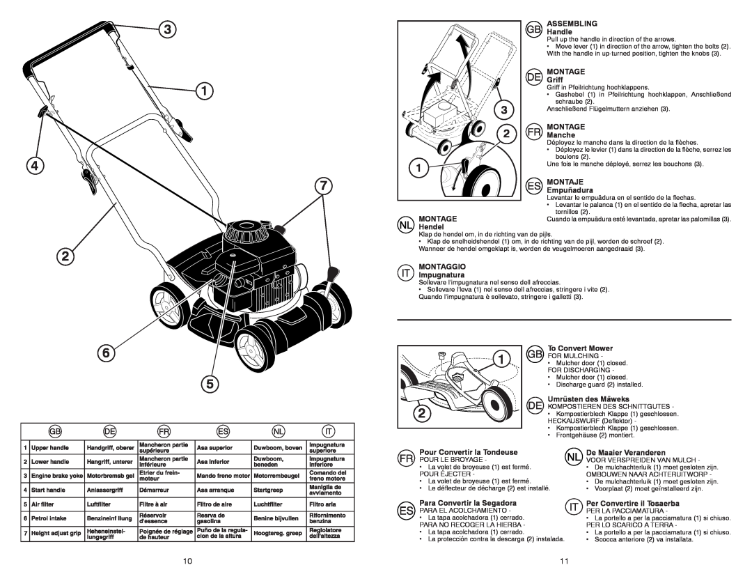Husqvarna M145 instruction manual Pull up the handle in direction of the arrows 