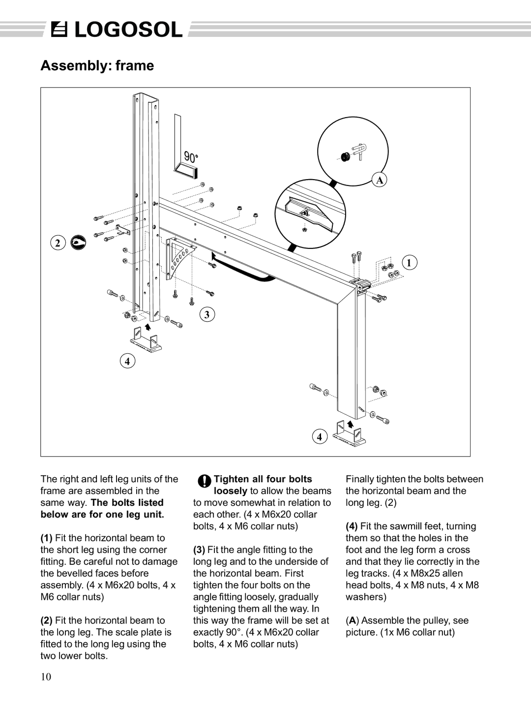 Husqvarna M7 manual Assembly frame 