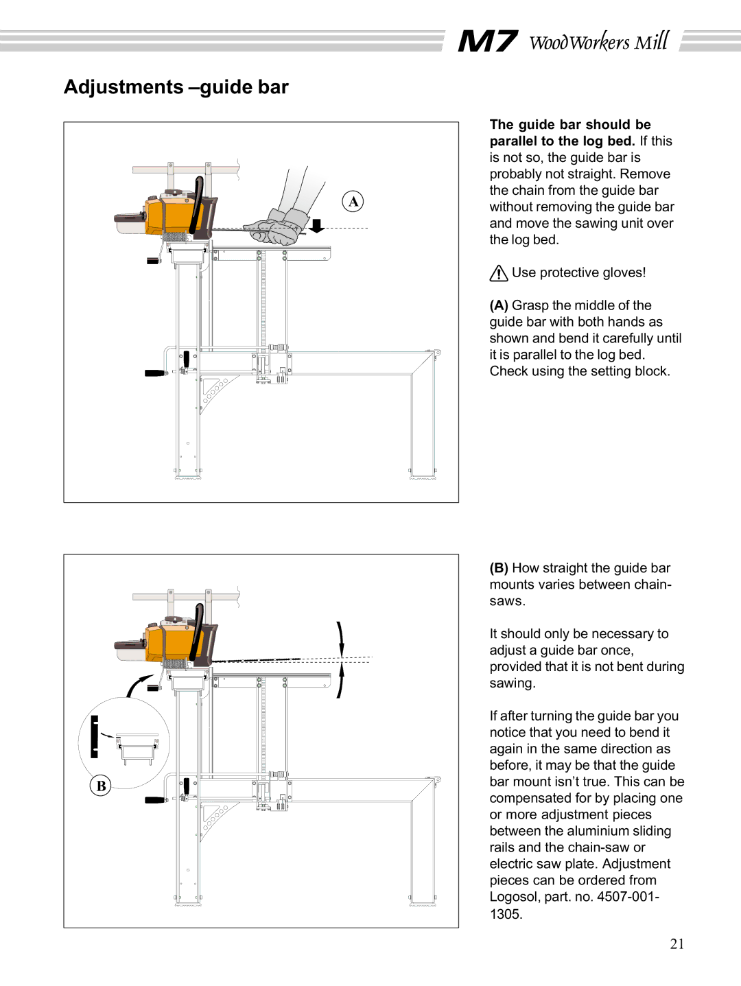 Husqvarna M7 manual Adjustments -guide bar 