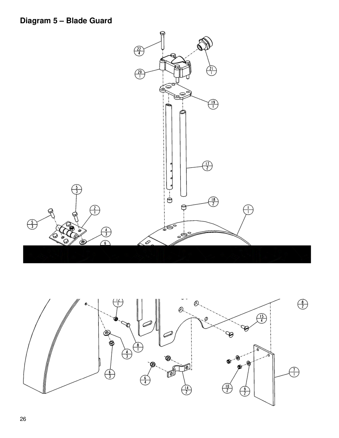 Husqvarna MC 18 9H, MC 18 13H manual Diagram 5 Blade Guard 