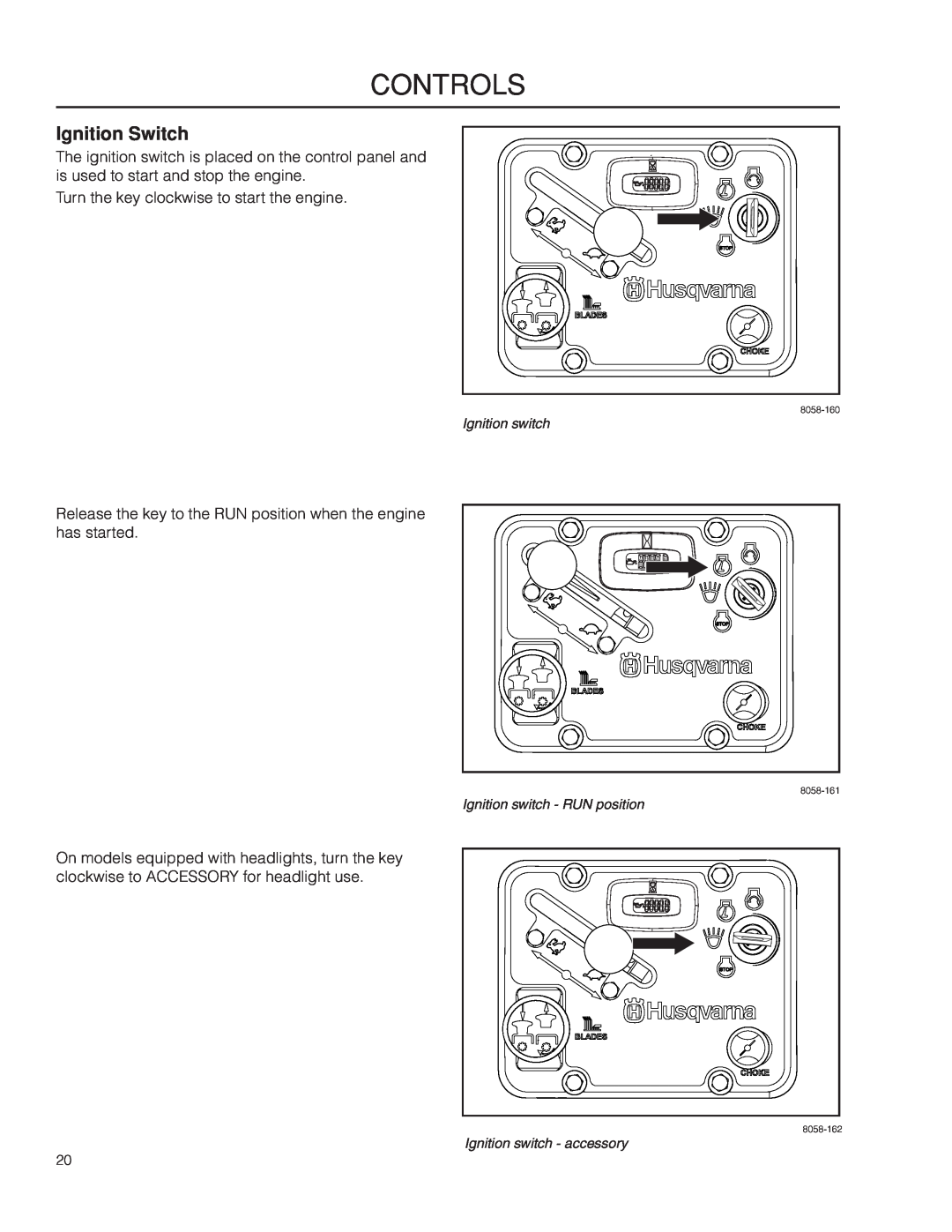 Husqvarna MZ61 warranty Ignition Switch, Controls 
