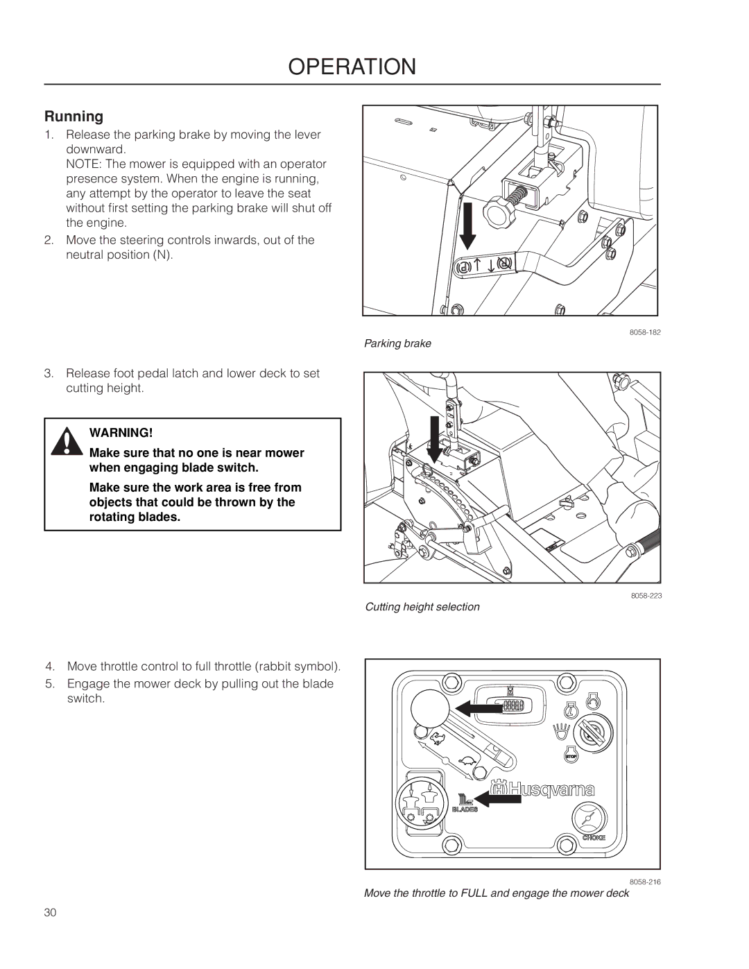 Husqvarna MZ6128/966613103 warranty Running 