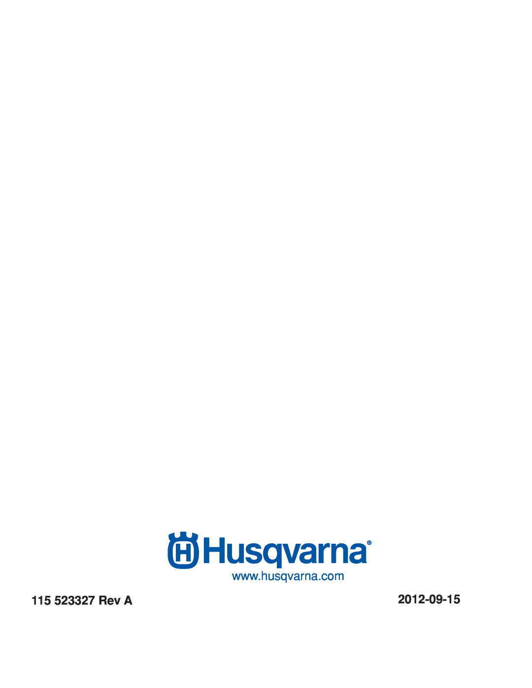 Husqvarna MZ6128/966613103 warranty 115 523327 Rev A, 2012-09-15 