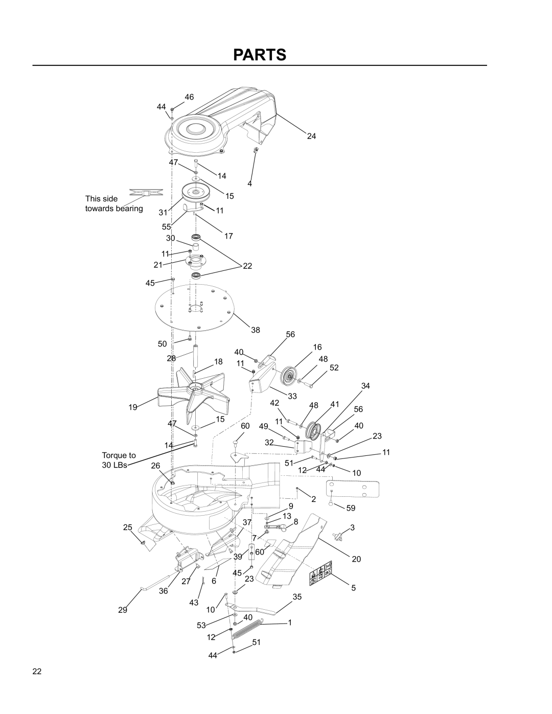 Husqvarna O0803001 manual Torque to 30 LBs 3017 2122 